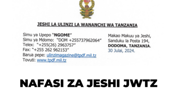 Nafasi Za Jeshi JWTZ 2024 - Ajira Jeshi La Ulinzi La Wananchi Wa ...