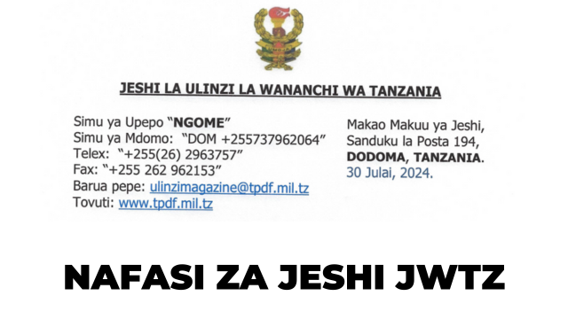 Nafasi za Jeshi JWTZ 2024 - Ajira Jeshi la Ulinzi la Wananchi wa Tanzania (JWTZ)