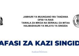 Nafasi za kazi Wilaya ya Singida – Utumishi Julai 2024