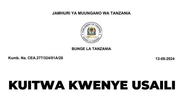 Walioitwa kwenye Usaili Bunge la Tanzania PDF - Utumishi Agosti 2024